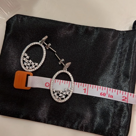 Genevive Silver Dangle Earrings - Picture 5 of 10